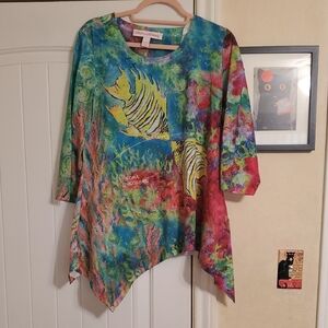 Colorful Fish Print Women's Top
